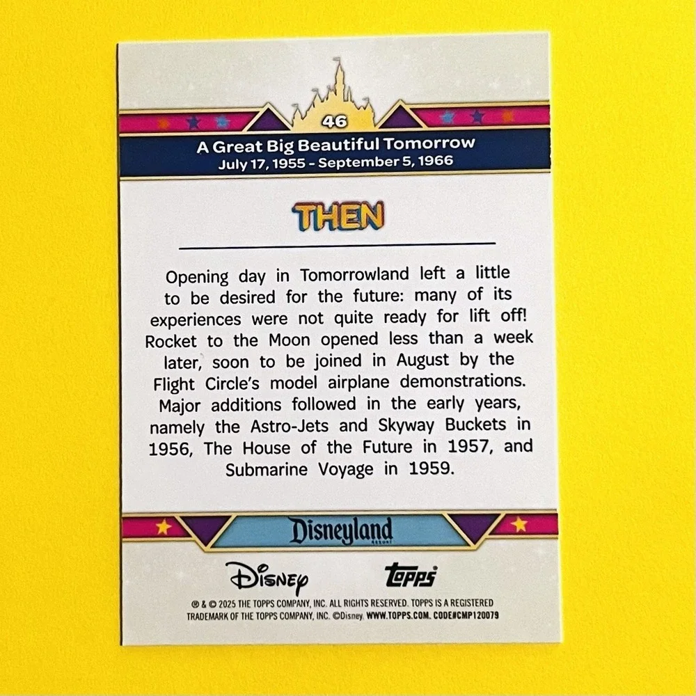 2025 Topps Disneyland 70th A‎ Great Big Beautiful Tomorrow Then & Now #46
